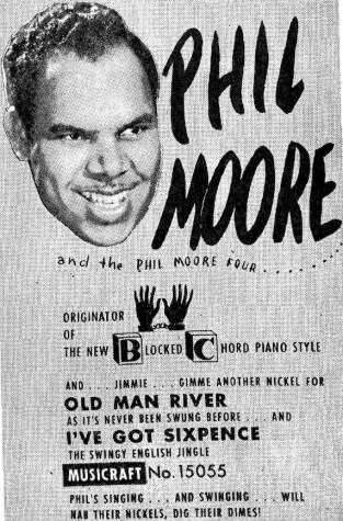 Above: Musicraft clippings for The Phil Moore Four from The Billboard (Left) 3/9/46 and (Right) 11/24/45. Phil Moore was a pianist, singer and music ... - PhilMoore4