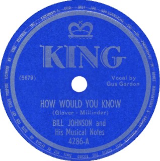 King Label-Old Bojangles Is Gone-Bill Johnson And His Musical Notes-1949