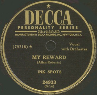 Decca Label-My Reward-The Ink Spots