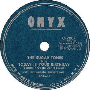 Onyx Label-The Sugar Tones-1951