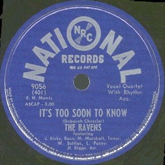 National Label-It's Too Soon To Know-1948