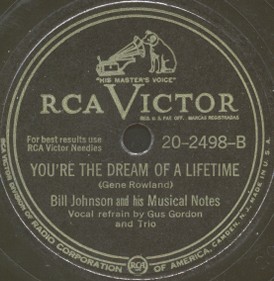 RCA Victor Label-You're The Dream Of A Lifetime-Bill Johnson and his Musical Notes-1947