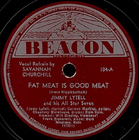 Beacon Label-Fat Meat Is Good Meat-Savannah Churchill-1942