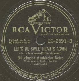 RCA Victor Label-Let's Be Sweethearts Again-Bill Johnson and his Musical Notes-1947
