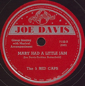 Joe Davis Label-Mary Had A Little Jam-5 Red Caps-1945