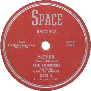 Space Label-Never-The Dundees-1954