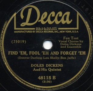 Decca Label-Doles Dickens Quintet-1949