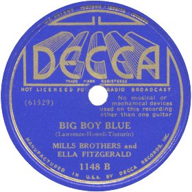 Decca Label-Big Boy Blue-The Mills Brothers and Ella Fitzgerald-1937