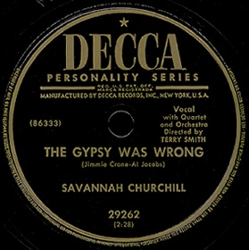 Decca Label-The Gypsy Was Wrong
