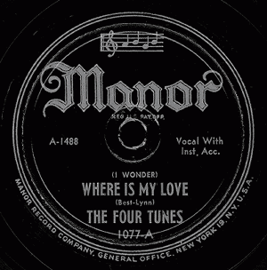 Where Is My Love-4 Tunes-Manor 1077A-1948